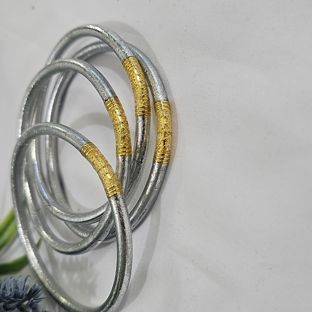 Budha All Weather Bangles Womens Bracelets. Silver & Gold. (Not Budhagirls) - Picture 4 of 8